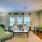 Living room has large windows